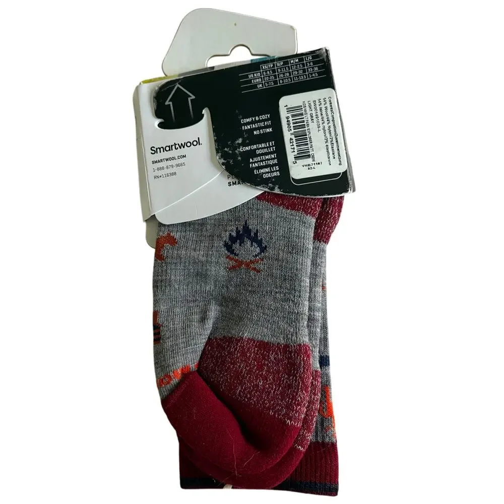 Smartwool Kids Hike Light Cushion Crew Socks Large Merino Wool New With Tags
